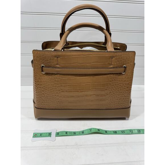 Michael Kors Large Reed Satchel Embossed Croc Leather Purse Crossbody NWT $598 - Picture 7 of 8